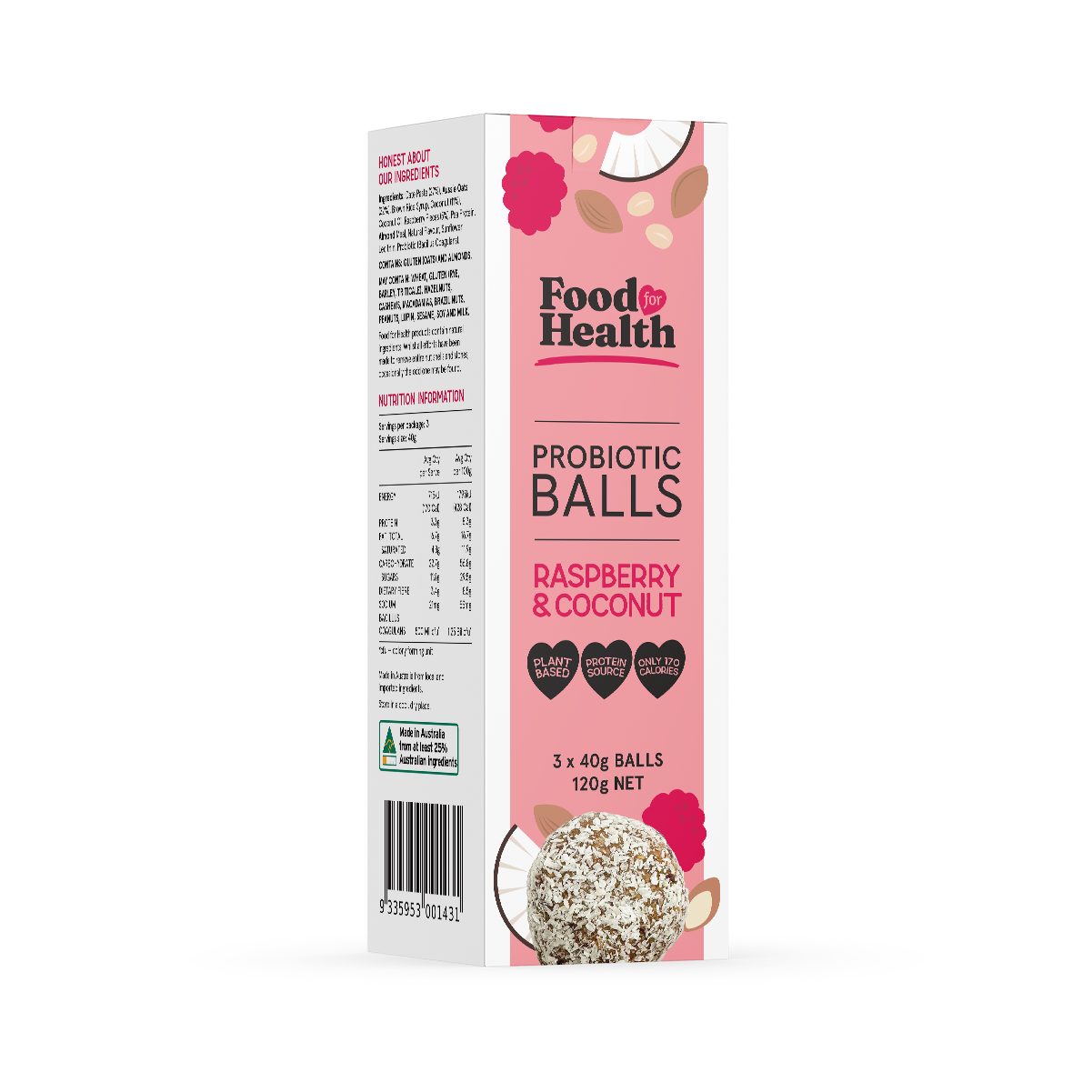 Raspberry & Coconut Probiotic Ball